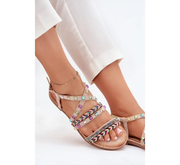 Dámské Sandály Se A Pásky Béžové model 21702742 - Boto Dámské Sandály Se A Pásky Béžové model 21702742 - Boto