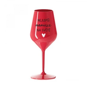 NEJLEPŠÍ model 22167974 NA SVĚTĚ červená nerozbitná sklenice na víno 470 ml - Giftela