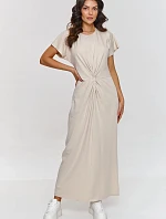Denní šaty M878 béžové - Makadamia