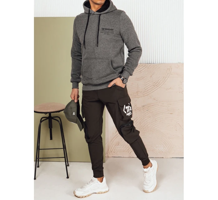 Pánská antracitová mikina s kapucí Dstreet BX5694 Pánská antracitová mikina s kapucí Dstreet BX5694