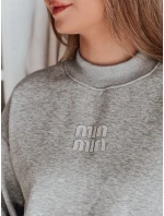 Dámská oversize mikina s nášivkou LOVASON šedá FashionStreet BY1419