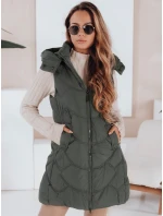 Dámská zateplená prošívaná zelená vesta Dstreet model 21991360 - FashionStreet Dámská zateplená prošívaná zelená vesta Dstreet model 21991360 - FashionStreet
