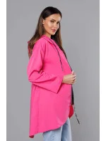 Růžový tenký asymetrický dámský přehoz přes oblečení model 18001565 - S'WEST Růžový tenký asymetrický dámský přehoz přes oblečení model 18001565 - S'WEST