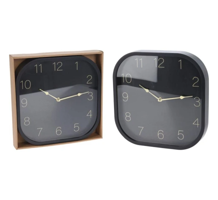 30x30CM ČERNÉ VÝBORNÉ DOMÁCÍ NÁSTĚNNÉ HODINY