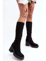 Dámské kotníkové boty na masivním sloupku D&A SN622-10A černé