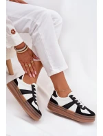 Dámské tenisky na platformě – bílo-černé