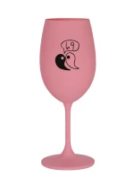 69 - růžová sklenice na víno 350 ml