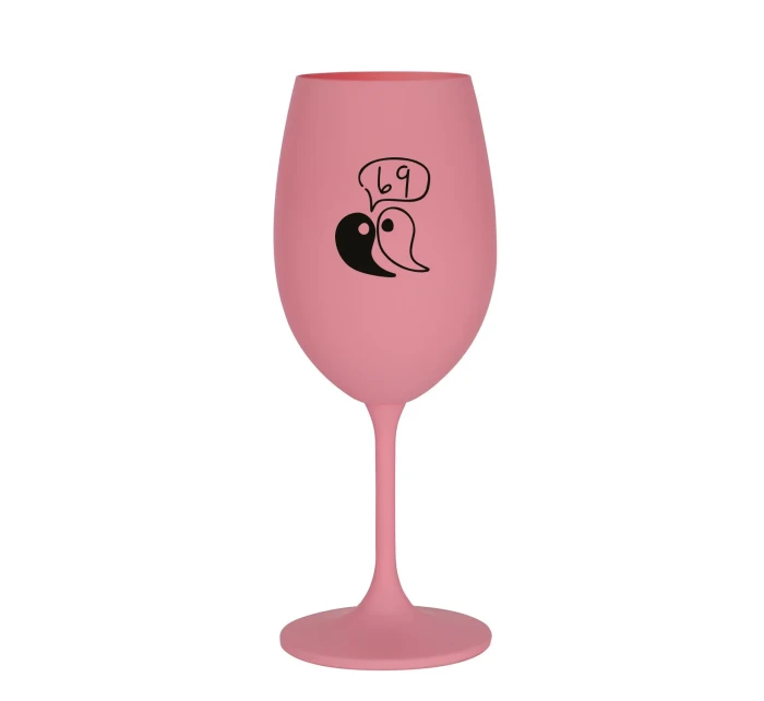 69 - růžová sklenice na víno 350 ml