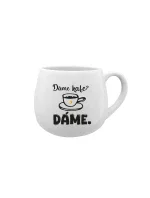 DÁME KAFE? DÁME. - bílý keramický hrníček 300 ml