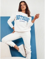 Dámský teplákový komplet NOTHING ecru FashionStreet AY0758 Dámský teplákový komplet NOTHING ecru FashionStreet AY0758