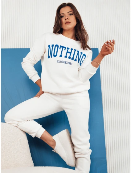 Dámský teplákový komplet NOTHING ecru FashionStreet AY0758 Dámský teplákový komplet NOTHING ecru FashionStreet AY0758
