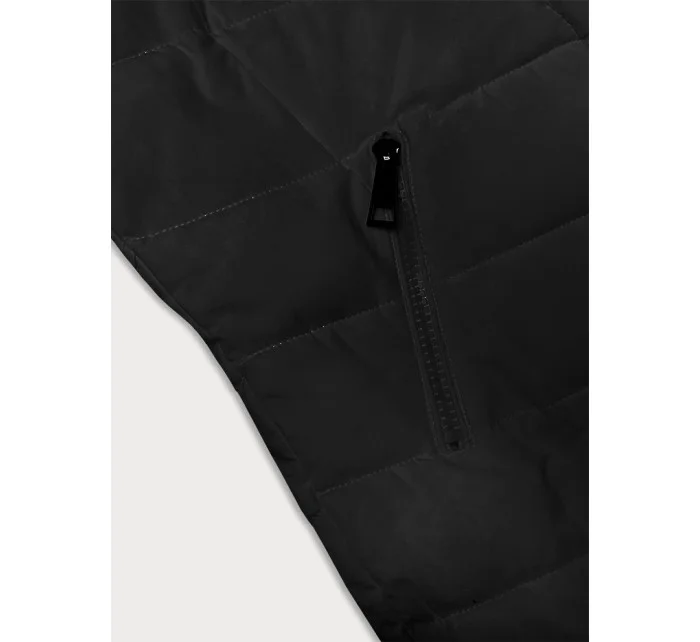 Černá dámská prošívaná zimní bunda s kapucí model 21246910 - LHD