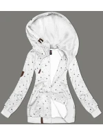 Světle šedá dámská mikina s kapucí a se vzorem model 21308812 - 6&8 Fashion