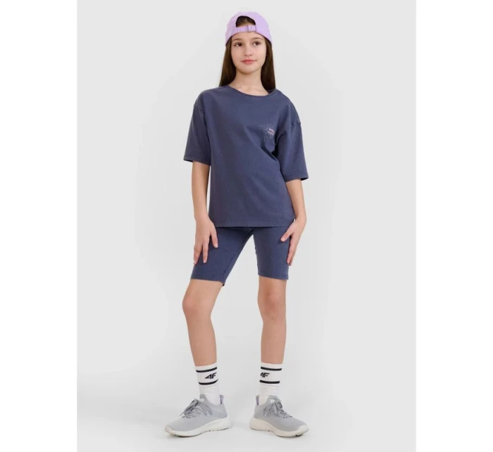 Dívčí tričko oversize s potiskem 4F 4FJWSS25TTSHF1853-22S