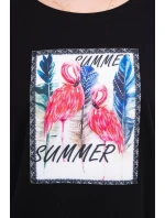 Halenka s 3D grafikou plameňáka černá Halenka s 3D grafikou plameňáka černá