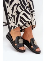 Dámské Sandály Na Klínu Eko Kůže S Ozdobou Černé model 21686797 - Boto Dámské Sandály Na Klínu Eko Kůže S Ozdobou Černé model 21686797 - Boto