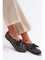 Kožené Baletky S Mašlí model 21695709 Černé - Laura Messi Kožené Baletky S Mašlí model 21695709 Černé - Laura Messi