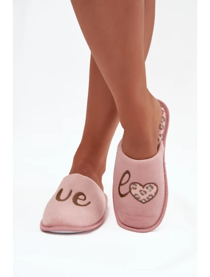 Dámské pantofle LOVE model 21710307 růžové - VINCEZA