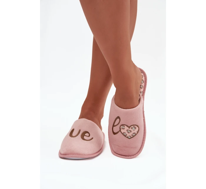 Dámské pantofle LOVE model 21710307 růžové - VINCEZA Dámské pantofle LOVE model 21710307 růžové - VINCEZA