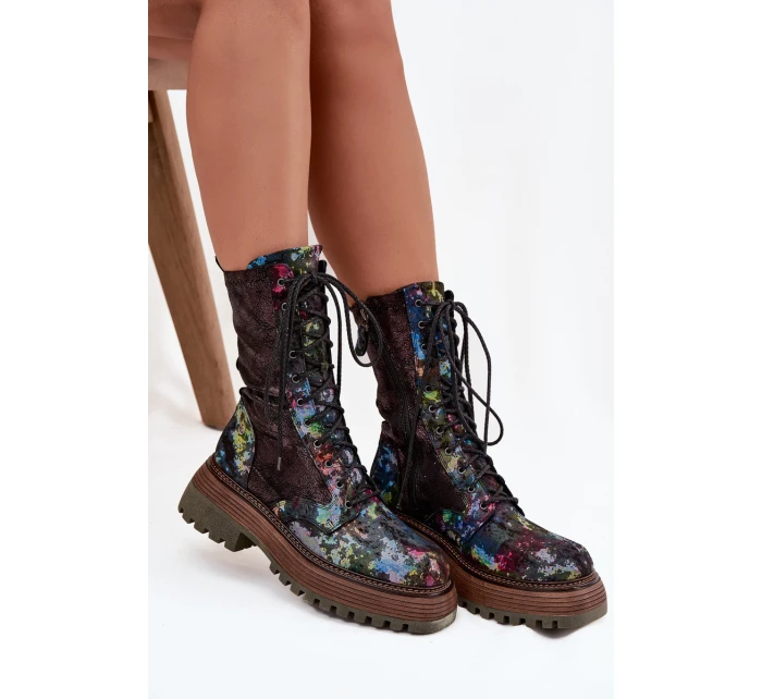 Dámské kožené workery model 21725135 Multikolor - Maciejka