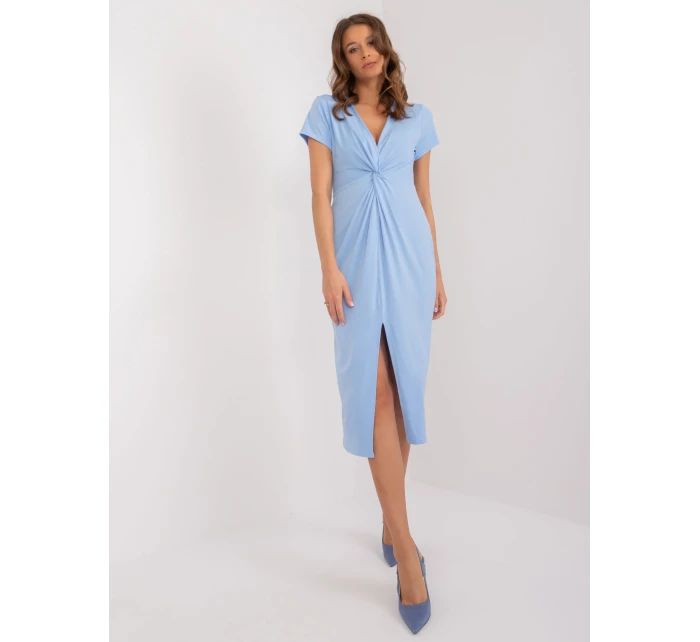 Sukienka DHJ SK model 20095259 jasny niebieski - FPrice Sukienka DHJ SK model 20095259 jasny niebieski - FPrice