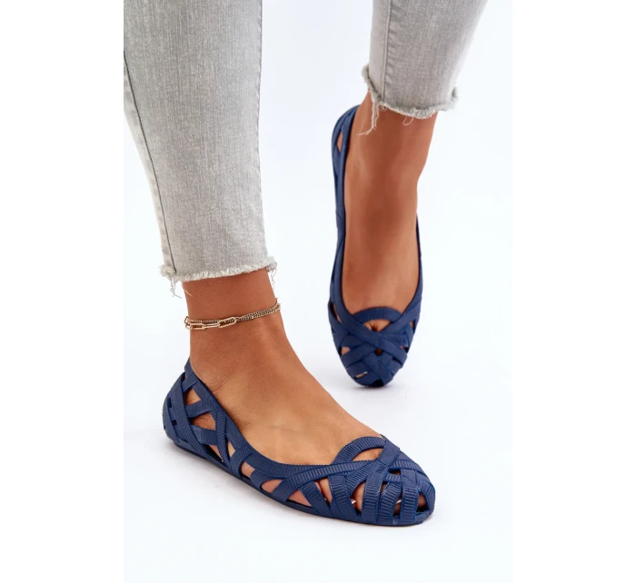 Dámské Gumové Baleríny Boty Navy Blue Salam