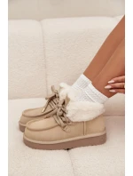 Dámské sněhule D.Franklin z přírodního semiše – světle béžové Dámské sněhule D.Franklin z přírodního semiše – světle béžové