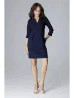 Dámské šaty L004 tmavě modré - Lenitif