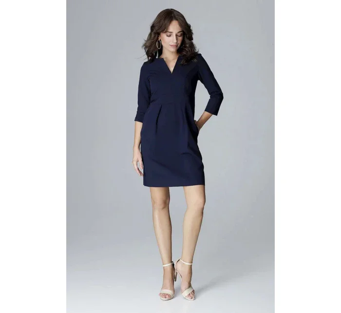 Dámské šaty L004 tmavě modré - Lenitif