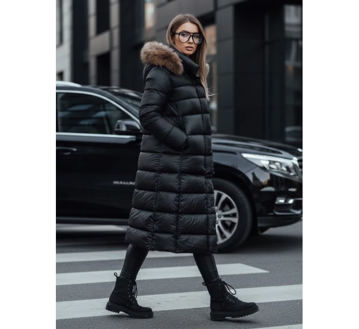 Dámská prošívaná zimní bunda s kapucí černá model 21972168 - Dstreet
