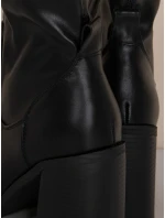 Dámské černé kozačky na podpatku FashionStreet ZY1334