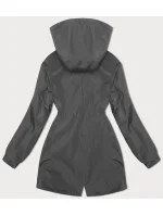 Černo-šedá tenká oboustranná dámská bunda parka (16M9081M-392C)