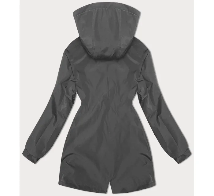 Černo-šedá tenká oboustranná dámská bunda parka (16M9081M-392C)