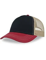 Atlantis Headwear Rapper Canvas-S 5 panelová Trucker kšiltovka 33.0234 navy/burgundy/khaki Atlantis Headwear Rapper Canvas-S 5 panelová Trucker kšiltovka 33.0234 navy/burgundy/khaki