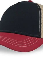 Atlantis Headwear Rapper Canvas-S 5 panelová Trucker kšiltovka 33.0234 navy/burgundy/khaki
