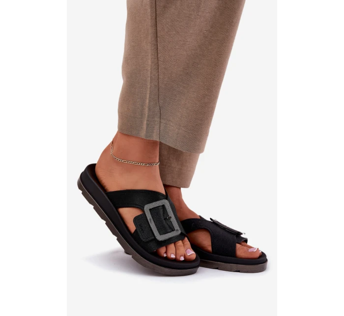 Dámské Pantofle S Přezkou Černé model 21695857 - Zaxy Dámské Pantofle S Přezkou Černé model 21695857 - Zaxy