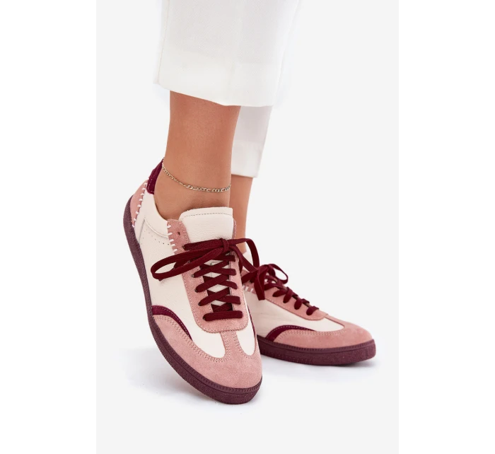 Dámské Kožené Tenisky model 21703133 Béžové - Zazoo