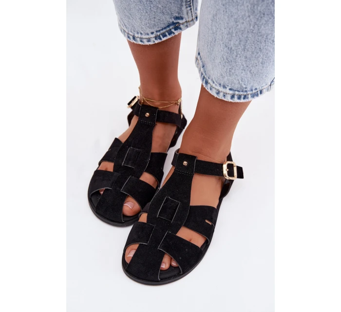 Dámské sandály ploché černé model 21960890 - Boto