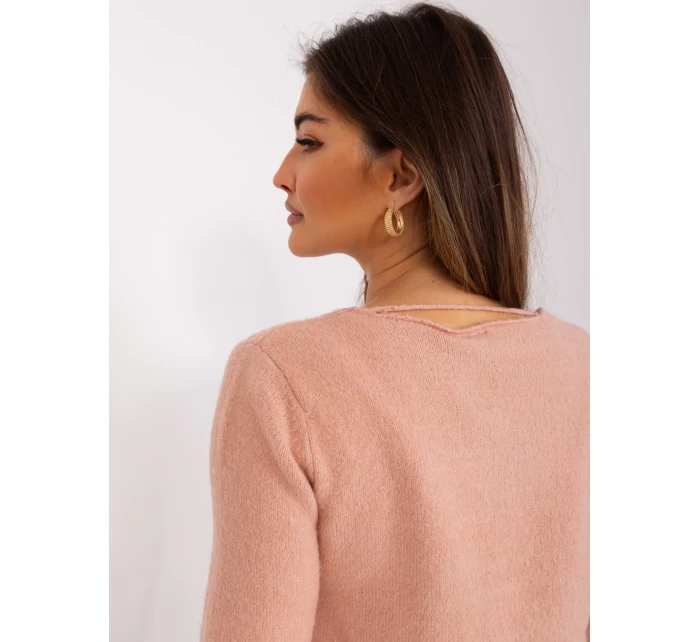 Sweter model 19005850 jasny różowy - FPrice Sweter model 19005850 jasny różowy - FPrice