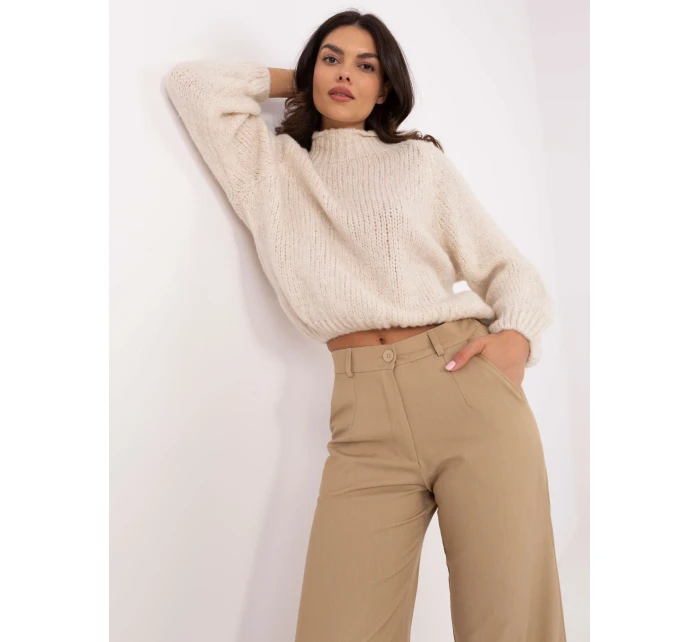 Spodnie LK SP model 20710250 camelowy - FPrice Spodnie LK SP model 20710250 camelowy - FPrice