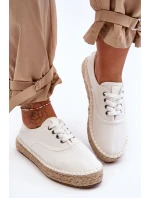 Šněrovací Espadryly Big Star Bílé Šněrovací Espadryly Big Star Bílé