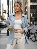 Dámská džínová košilová bunda modrá FashionStreet TY5680