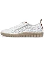 Dámská kožená prolamovaná bílá polobotka Rieker N2405-80