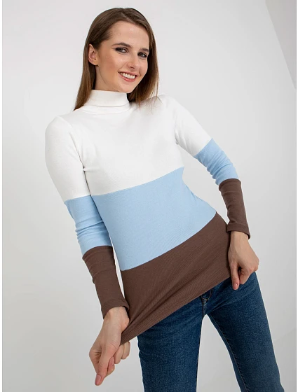 Dámská halenka RV BZ 8465 model 18283976 bílá a modrá - FPrice