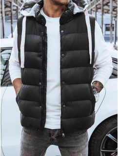 Pánská vesta s kapucí černá Dstreet TX3936z