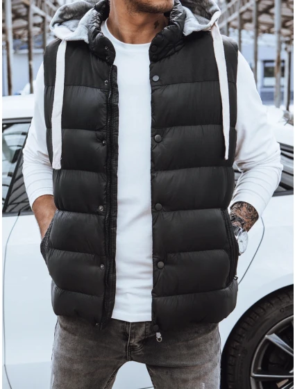 Pánská vesta s kapucí černá Dstreet TX3936z Pánská vesta s kapucí černá Dstreet TX3936z