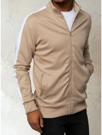 Pánská rozepínací mikina béžová Dstreet BX5564 Pánská rozepínací mikina béžová Dstreet BX5564