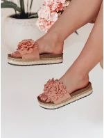 Dámské květinové žabky pink model 21989020 - Dstreet