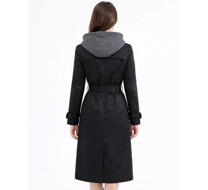 Klasyczny trencz z odpinanym kapturem Goodlookin czarny (T2-2252#-1)