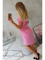 Šaty s obálkou dole růžové Šaty s obálkou dole růžové